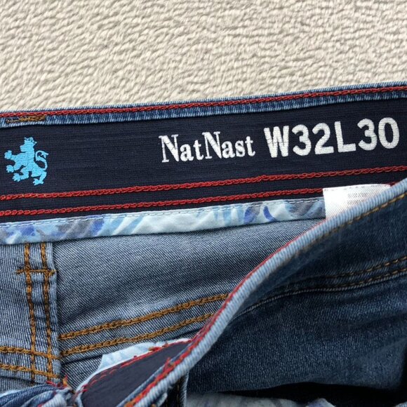 Nat Nast Men Jeans Size 32x30 Slim Straight Leg Casual Blue Denim Cotton Stretch - Picture 3 of 16